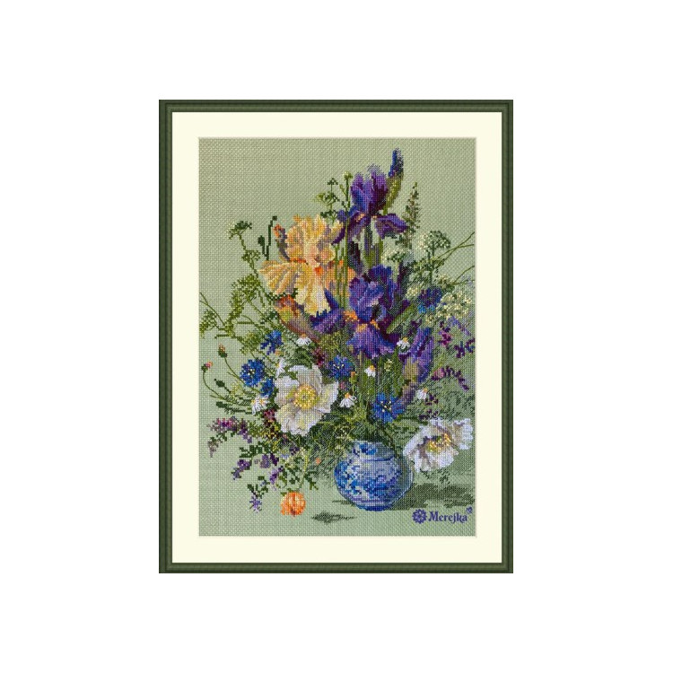 Cross stitch kit "Irises and Wildflowers" 25x35 SK249